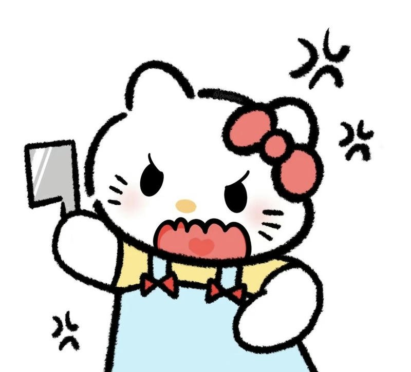 Ảnh Hello Kitty bựa biểu cảm tức giận