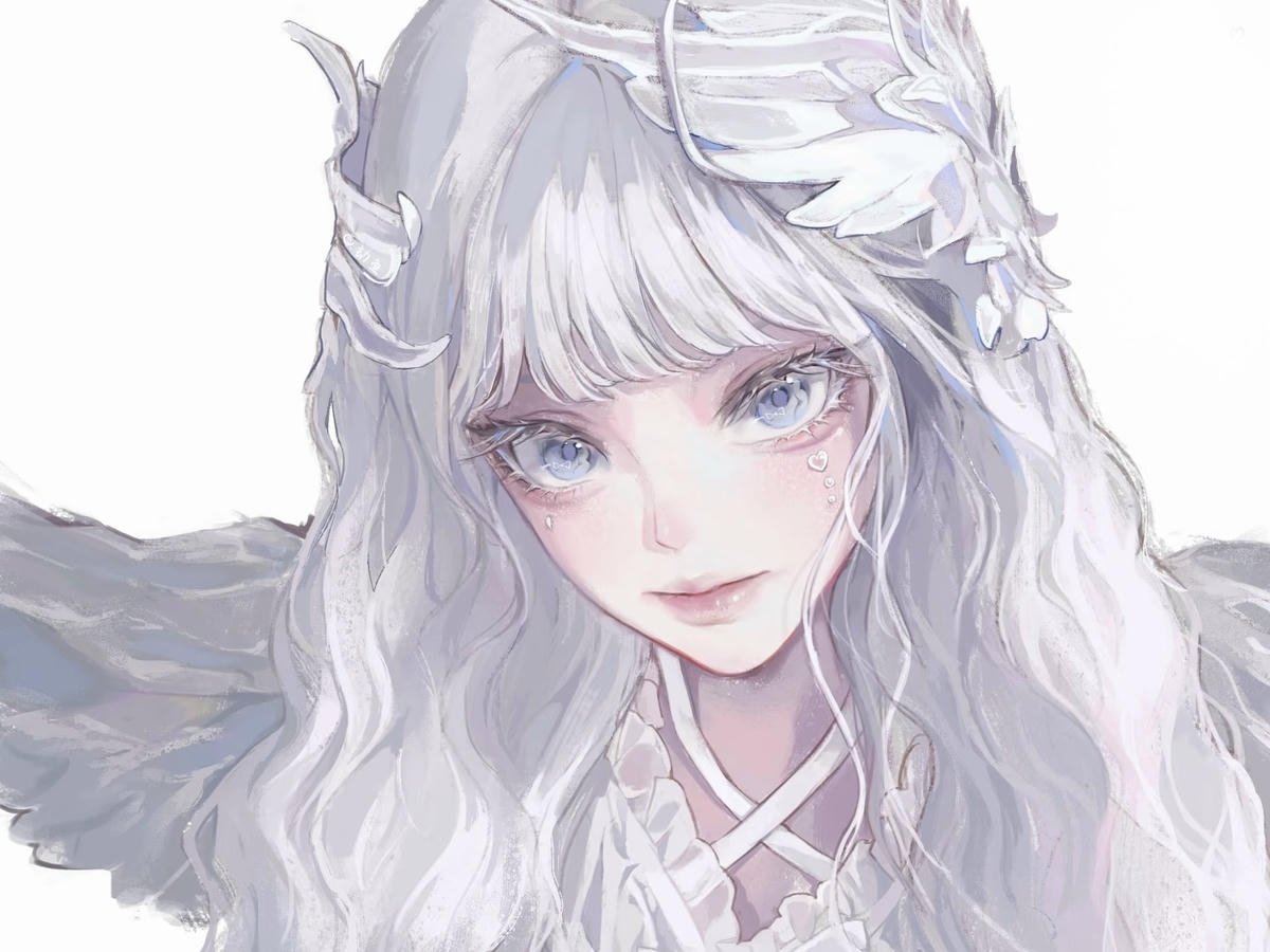 Ảnh anime girl tóc trắng thumbnail