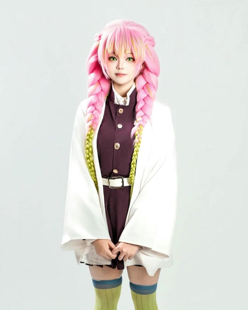 Ảnh cosplay Mitsuri nổi bật với biểu cảm tươi tắn duyên dáng