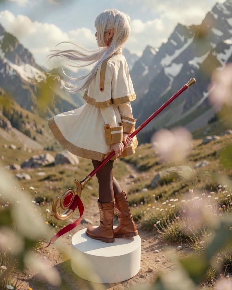 Ảnh cosplay frieren thể hiện thần thái nhân vật nhẹ nhàng