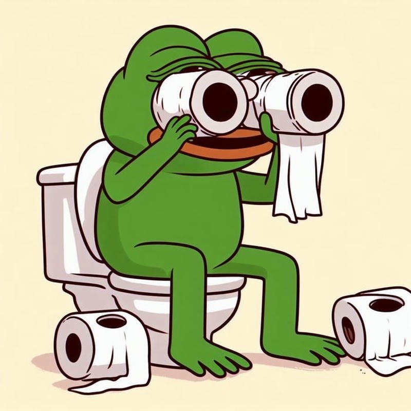 Ảnh ếch xanh ngồi tolet cực bựa meme