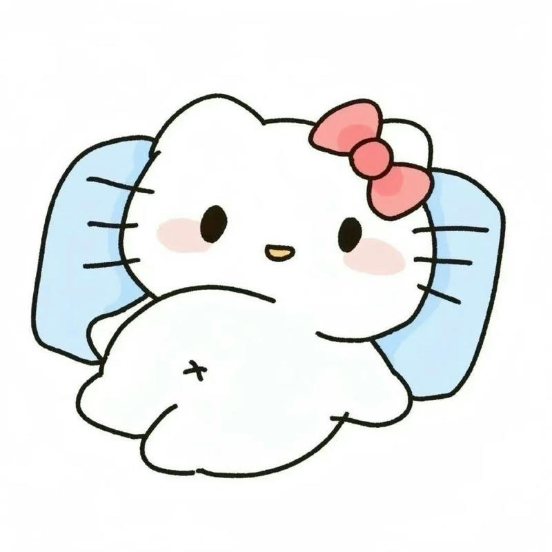 Ảnh meme Hello Kitty bựa nằm phè ngộ nghĩnh vui nhộn