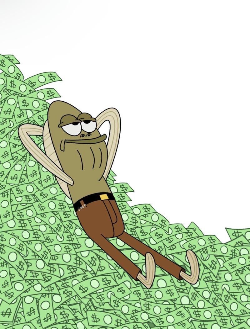 Ảnh meme biểu cảm sung sướng khi nhiều tiền