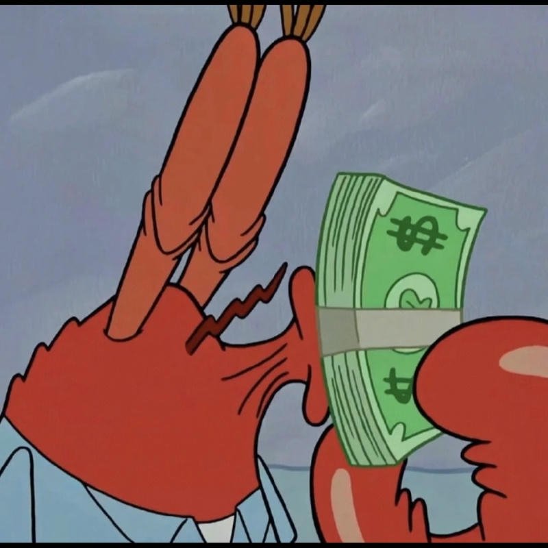 Ảnh meme vui nhộn khoe xấp tiền dày và hôn nó