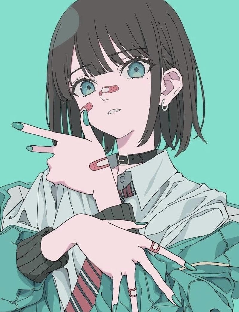 Ánh nhìn hiền lành trong ảnh anime nữ tóc ngắn cuốn hút