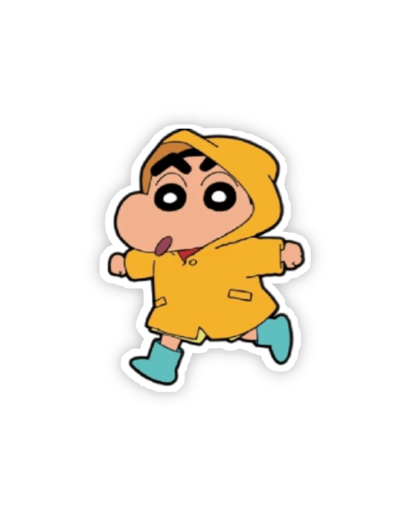 Ảnh sticker Shin cậu bé mặc áo mưa vàng