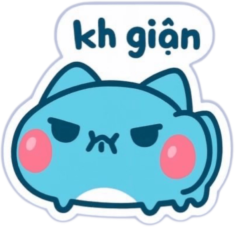 Ảnh sticker chữ kh giận cực dễ thương