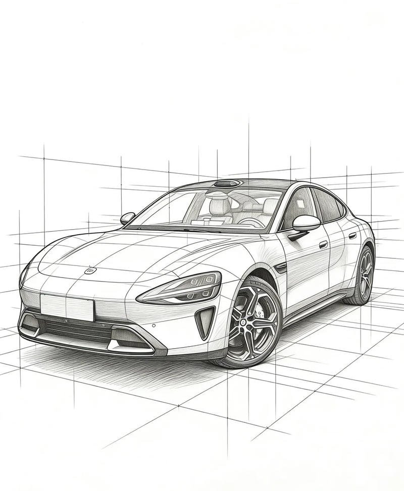 Ảnh vẽ xe ô tô cartoon phong cách thiếu nhi