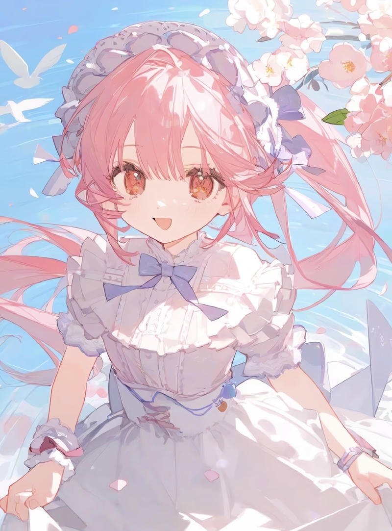 Anime nữ tóc hồng không cần chi tiết vẫn cuốn