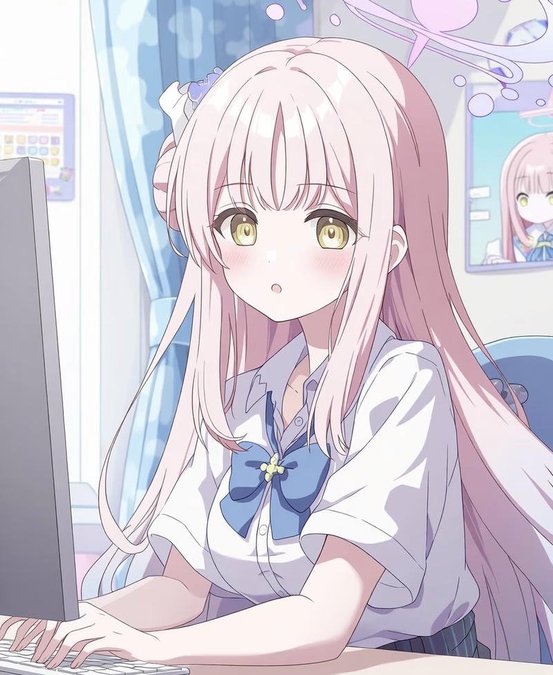 Anime nữ tóc hồng không cầu kỳ vẫn ổn áp