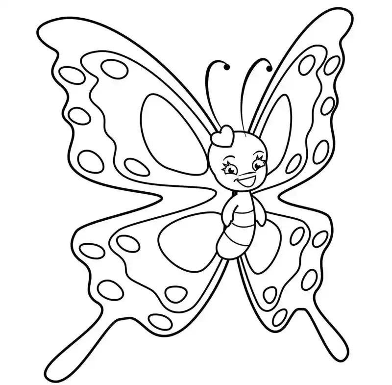 Bản phác họa bươm bướm nhỏ cho trẻ luyện tay
