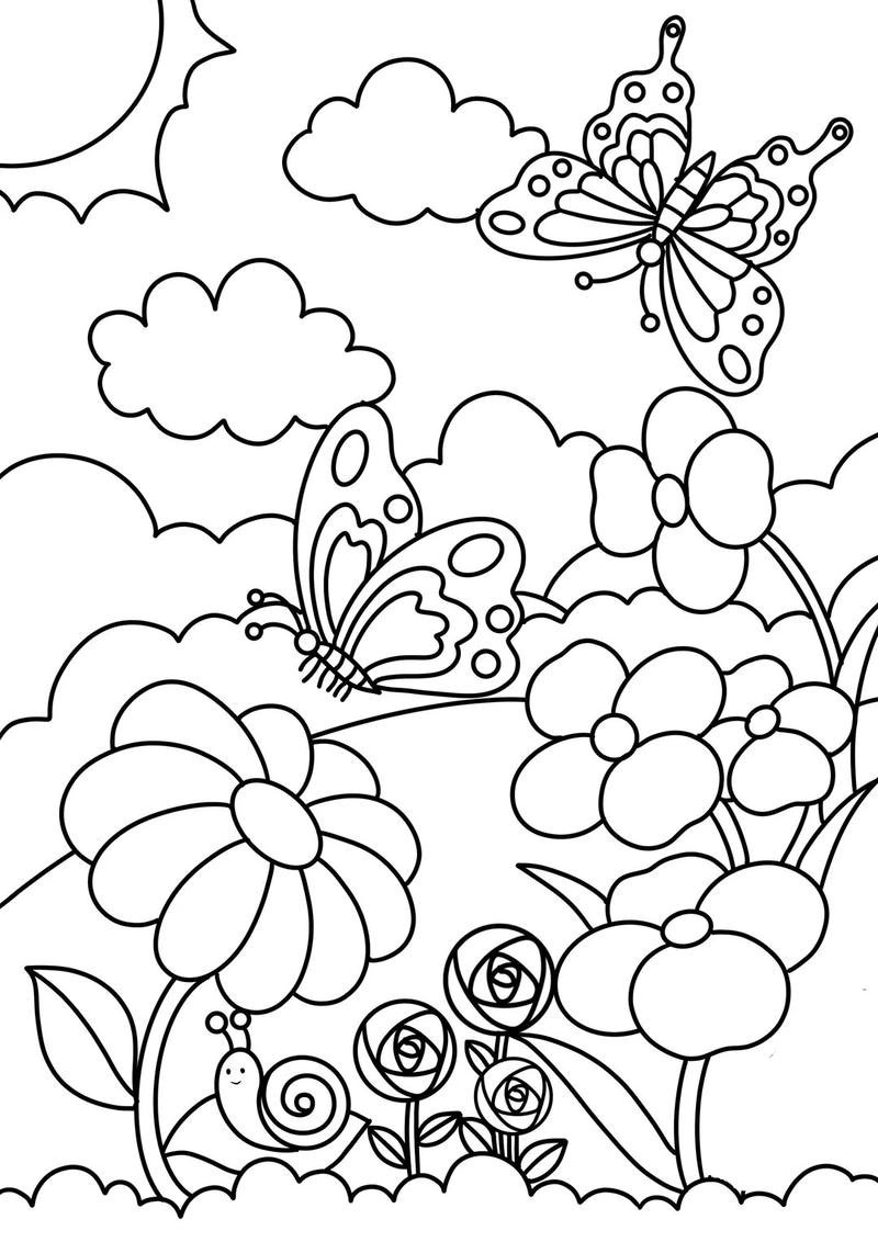 Bản vẽ bướm đơn giản cho trẻ nhỏ học tô