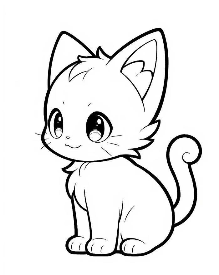 Bản vẽ mèo con phù hợp hoạt động lớp học