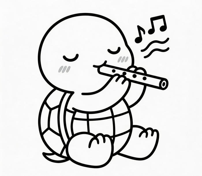 Bản vẽ nét to dễ tô từ tranh tô màu con rùa