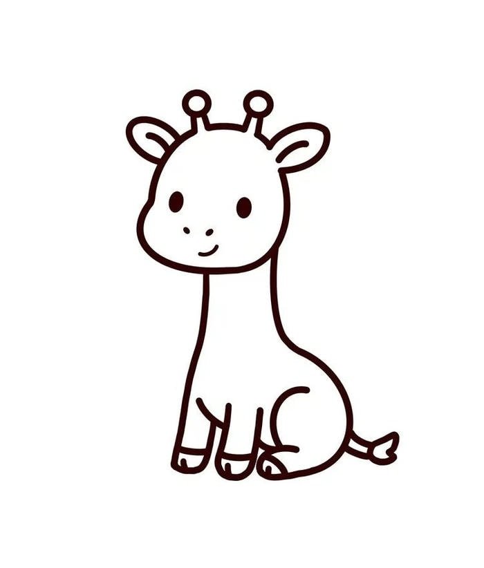 Bức họa hươu cổ dài đáng yêu cho bé