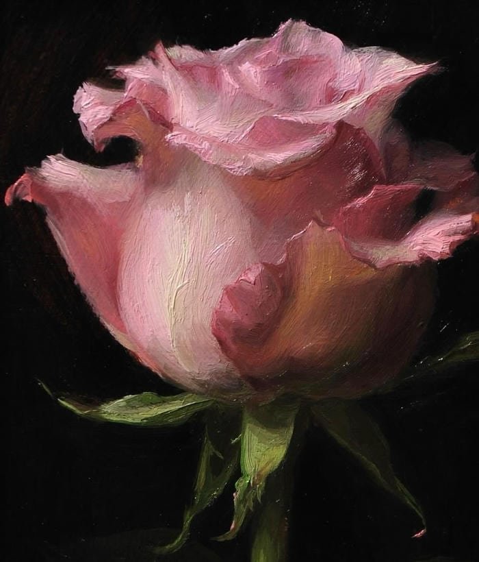 Bức họa trang trí phòng chủ đề hoa hồng