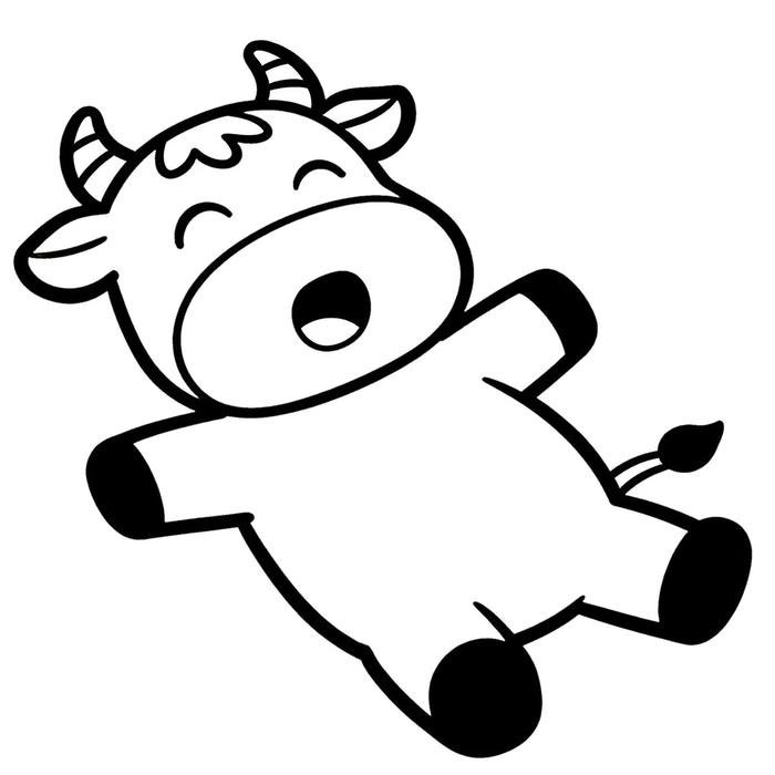 Bức tranh bò sữa đơn giản để bé tập tô