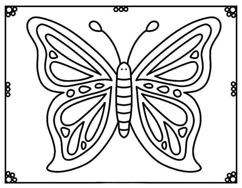 Bức tranh cánh bướm họa tiết cho bé tập tô