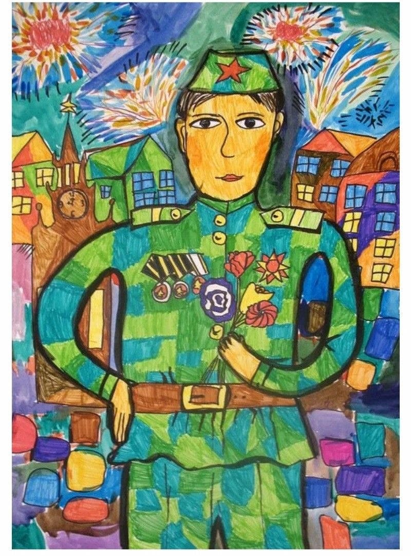 Bức tranh em yêu chú bộ đội tranh vẽ đẹp