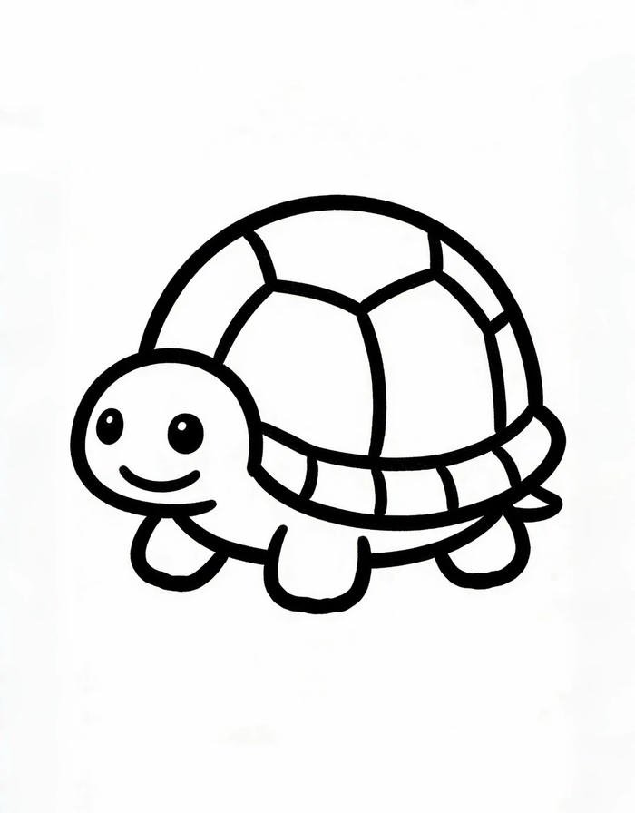 Bức tranh tô màu con rùa đơn giản dễ tải