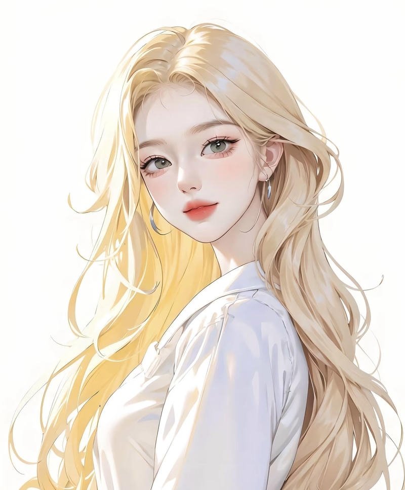 Bức vẽ anime tóc vàng mang vẻ ngoài rạng rỡ cuốn hút