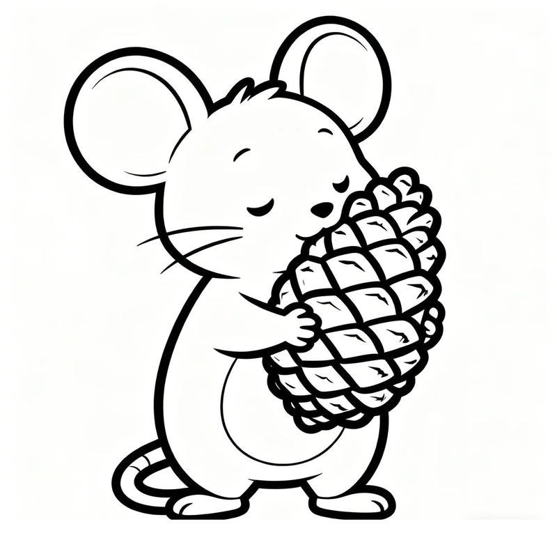 Bức vẽ chú chuột hoạt hình cho bé tập tô màu