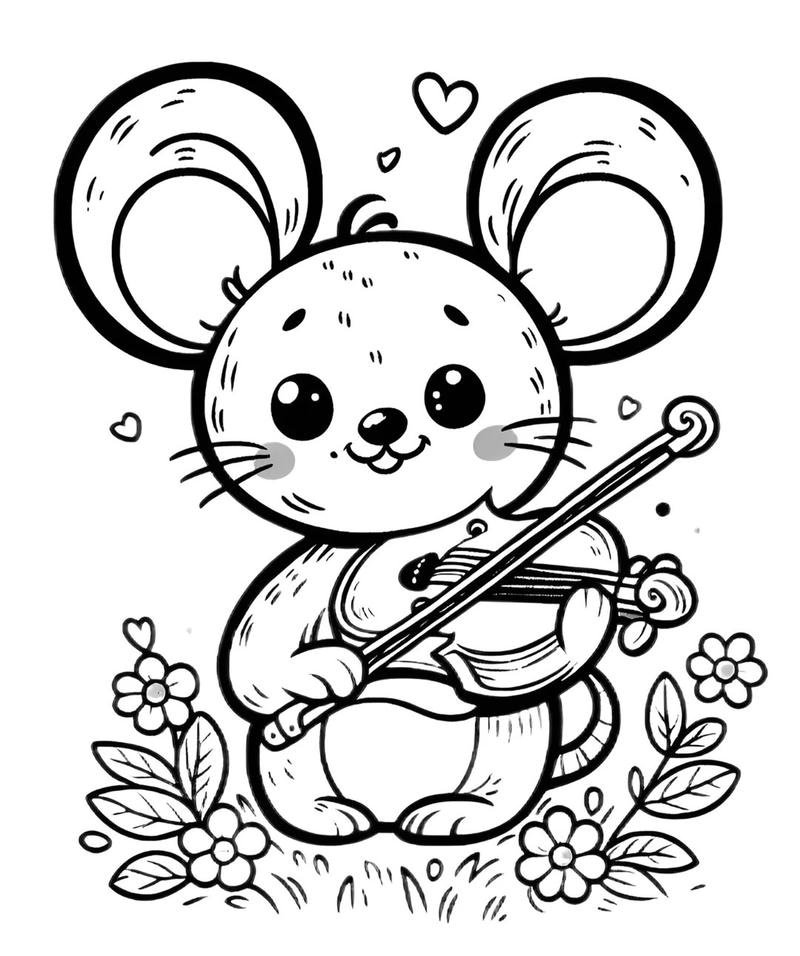 Bức vẽ chuột nhỏ đáng yêu cho bé học vẽ