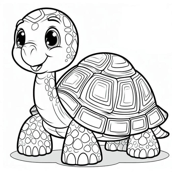Bức vẽ rùa biển đơn giản để tô màu