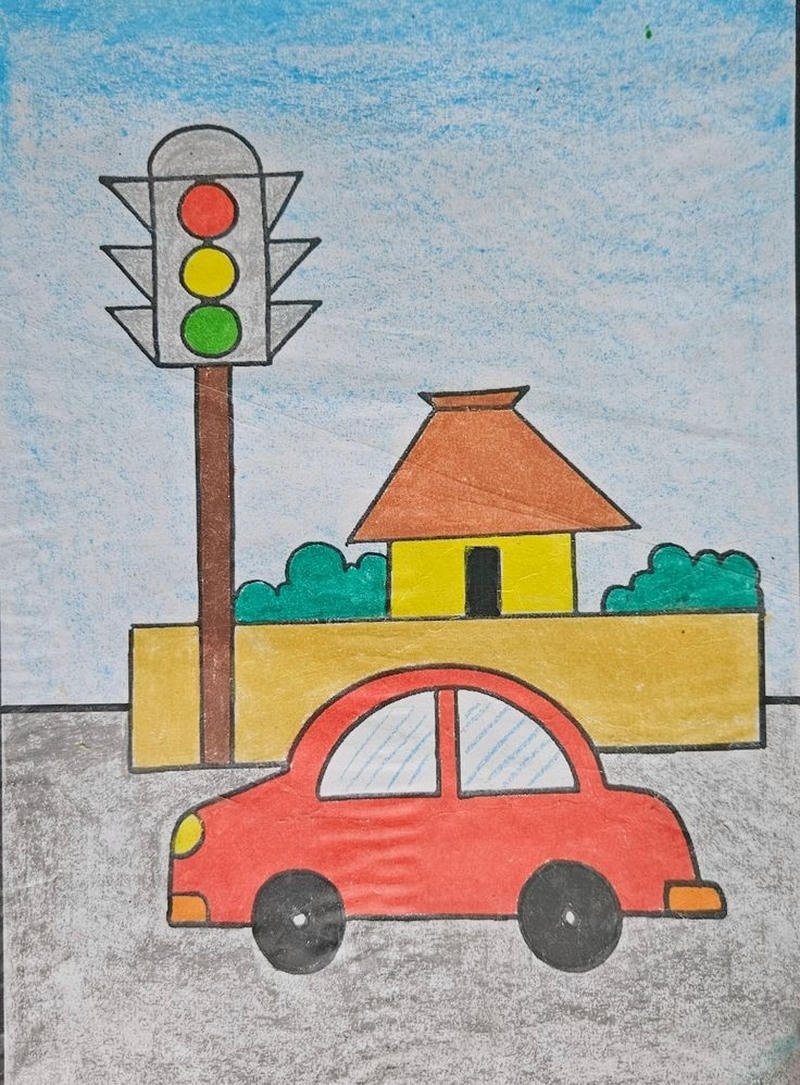 Bức vẽ xe ô tô thể thao phong cách siêu xe