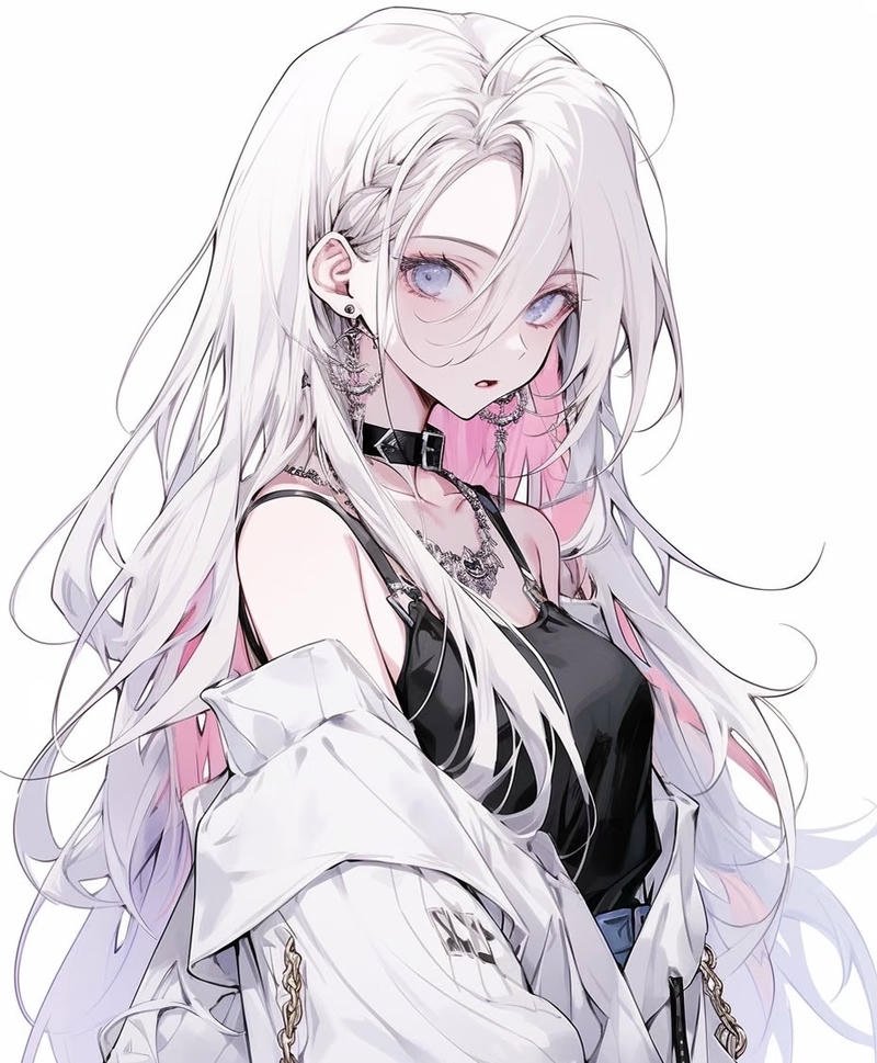 Cảm giác thanh khiết lan tỏa trong ảnh anime girl tóc trắng