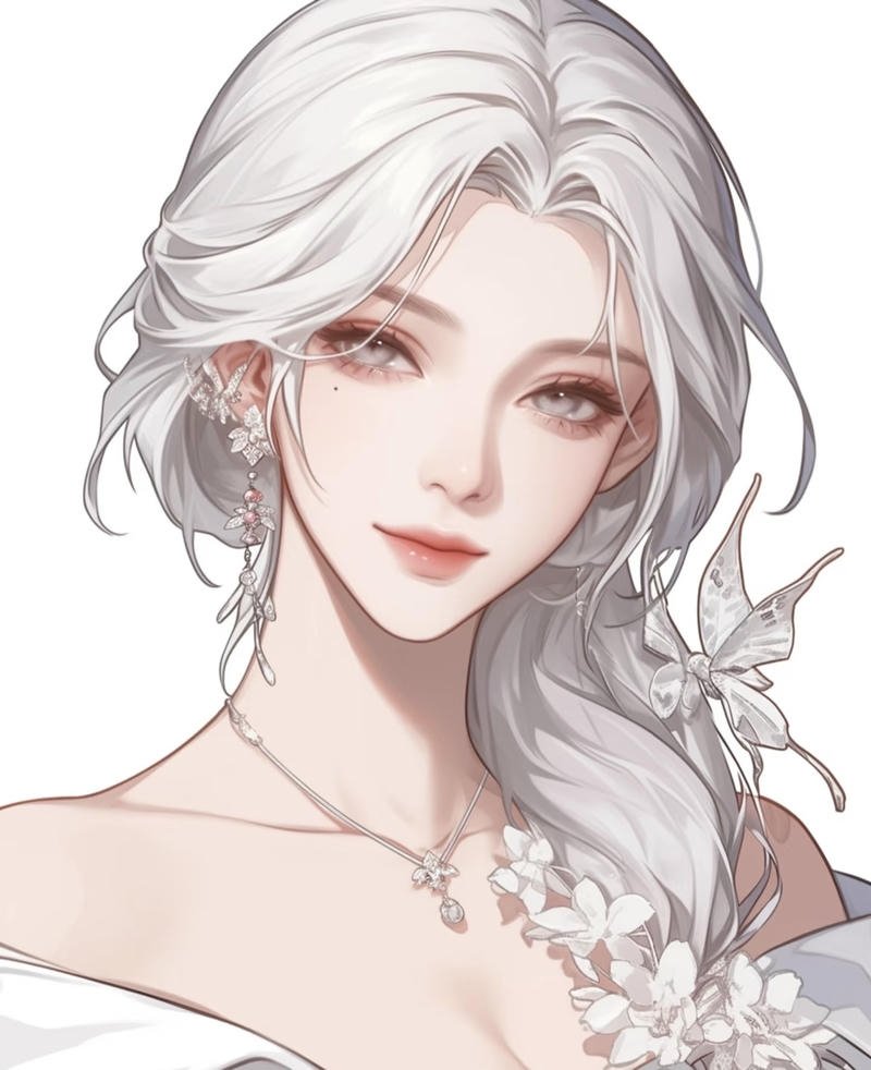 Cảm nhận mơ màng thể hiện qua ảnh anime girl tóc trắng