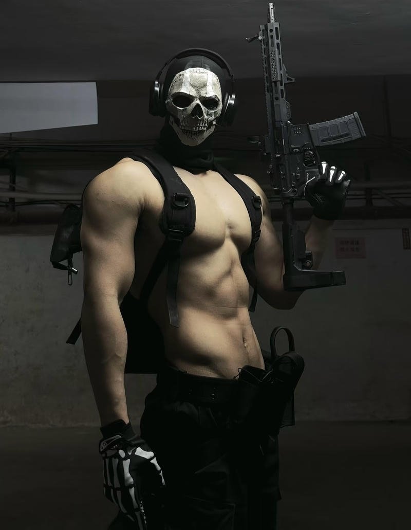 Chàng trai trẻ khoe body thể thao che nửa khuôn mặt