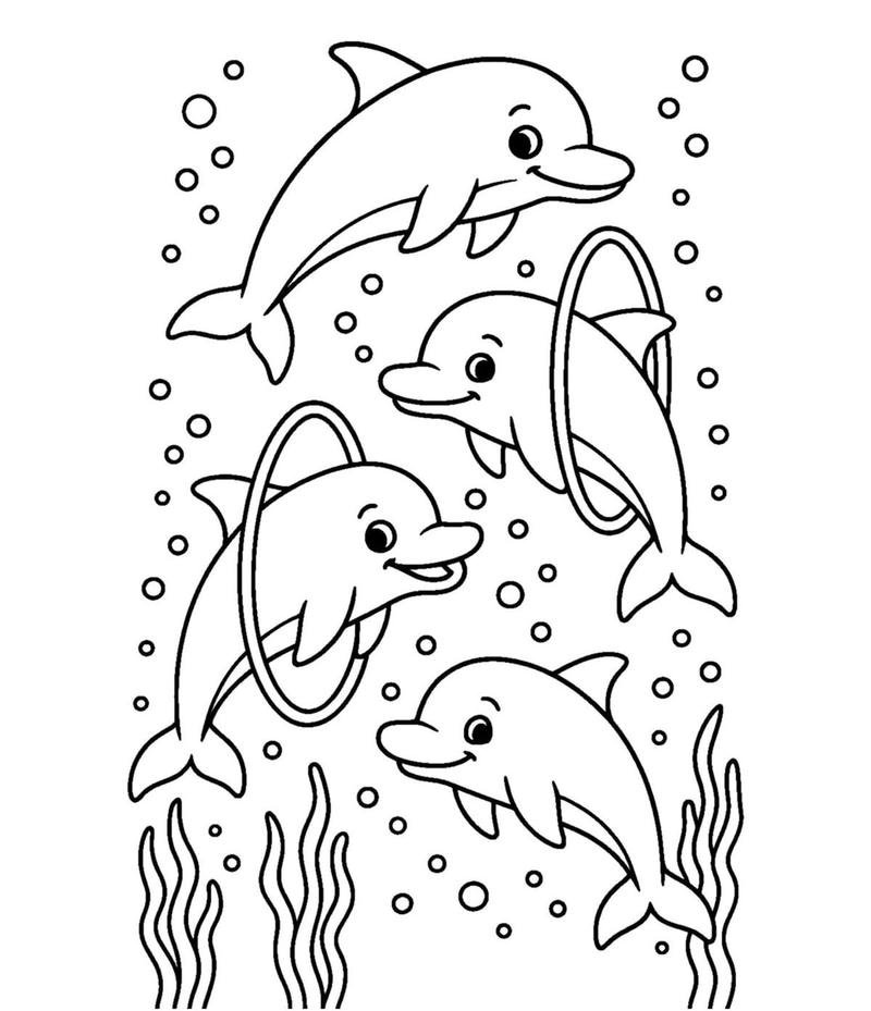 Chú cá heo hoạt hình vui nhộn cho bé tập tô