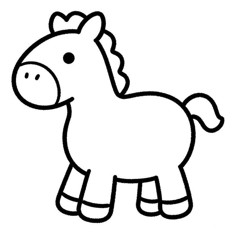 Chủ đề hình vẽ con ngựa hoạt hình cho bé luyện tô