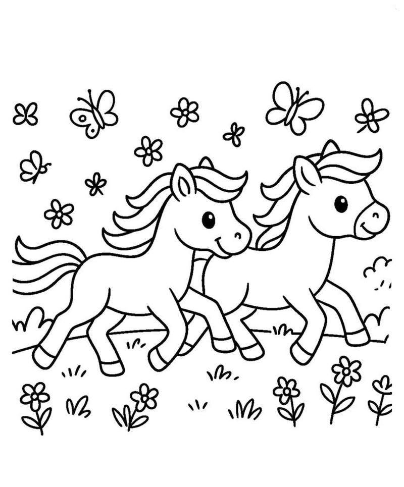 Chủ đề hình vẽ ngựa vằn ngộ nghĩnh cho trẻ em tô màu