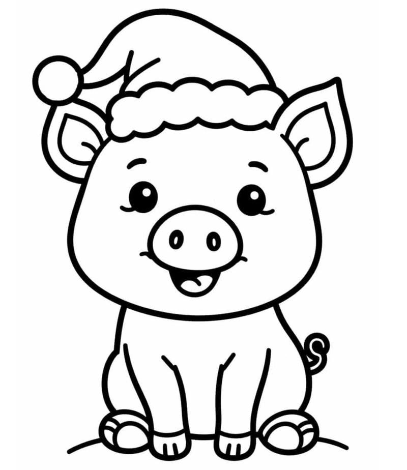 Chủ đề tô màu con heo hoạt hình đáng yêu