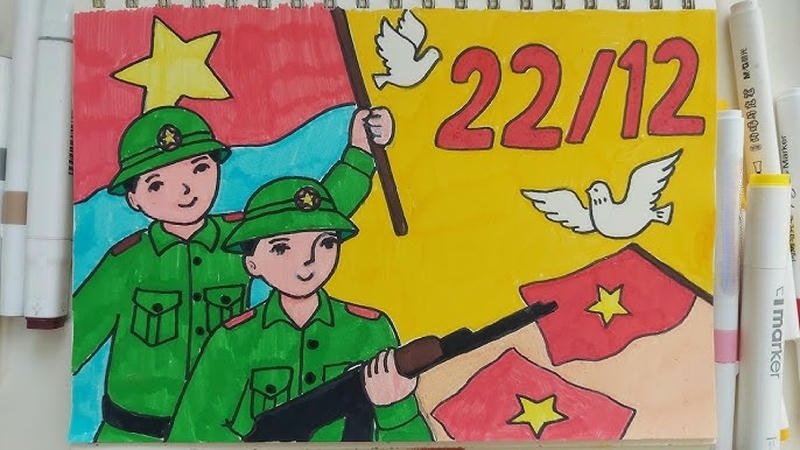 Chủ đề xem tranh vẽ chú bộ đội trong sách mỹ thuật