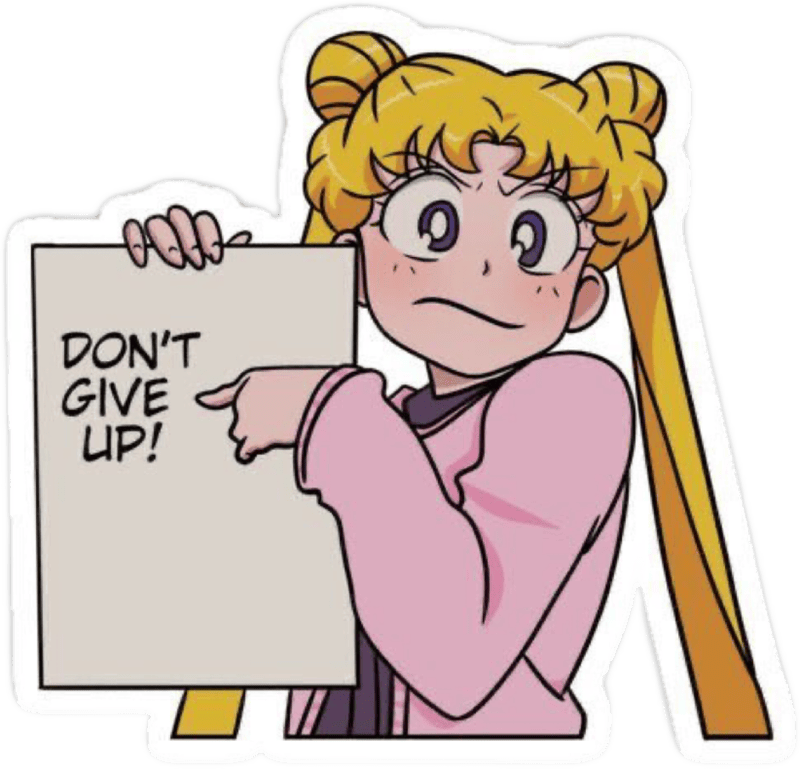 Chữ don’t give up với cô gái anime
