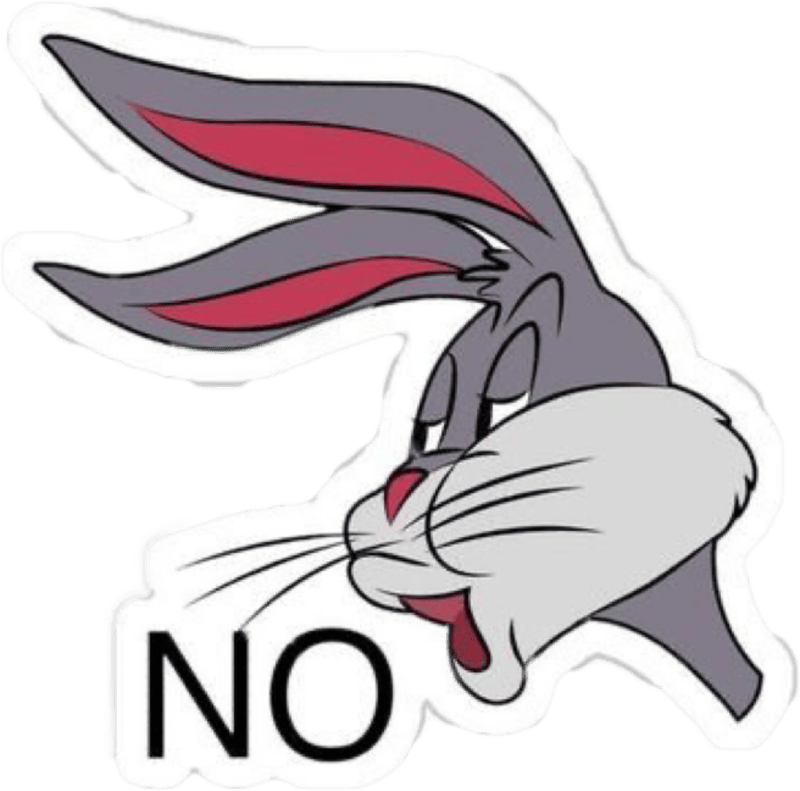 Chữ no làm sticker với con thỏ