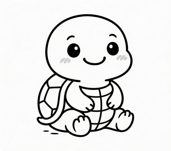 Chú rùa hoạt hình tranh tô màu con rùa đẹp