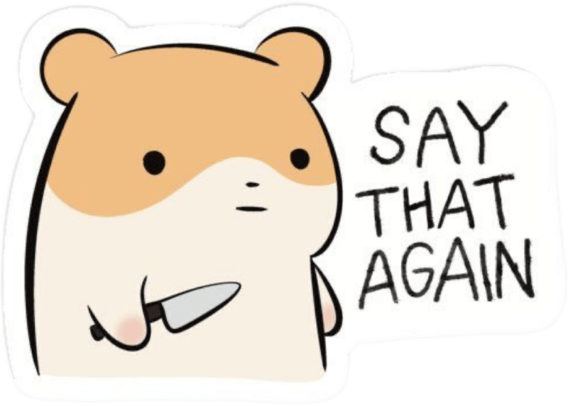 Chữ say that again với con chuột ngộ nghĩnh sticker