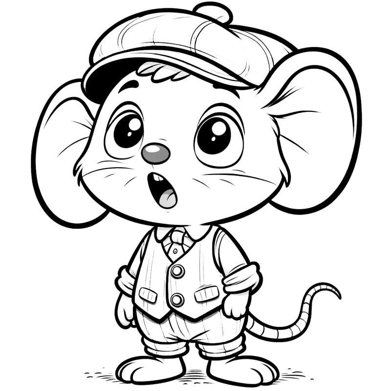 Chuột nhỏ ngộ nghĩnh dành cho bé học tô màu