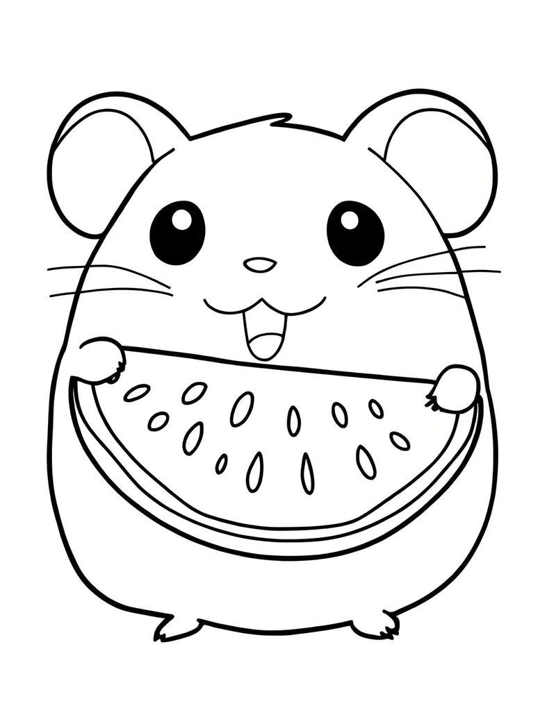 Chuột xinh xắn trong trang tô màu thiếu nhi