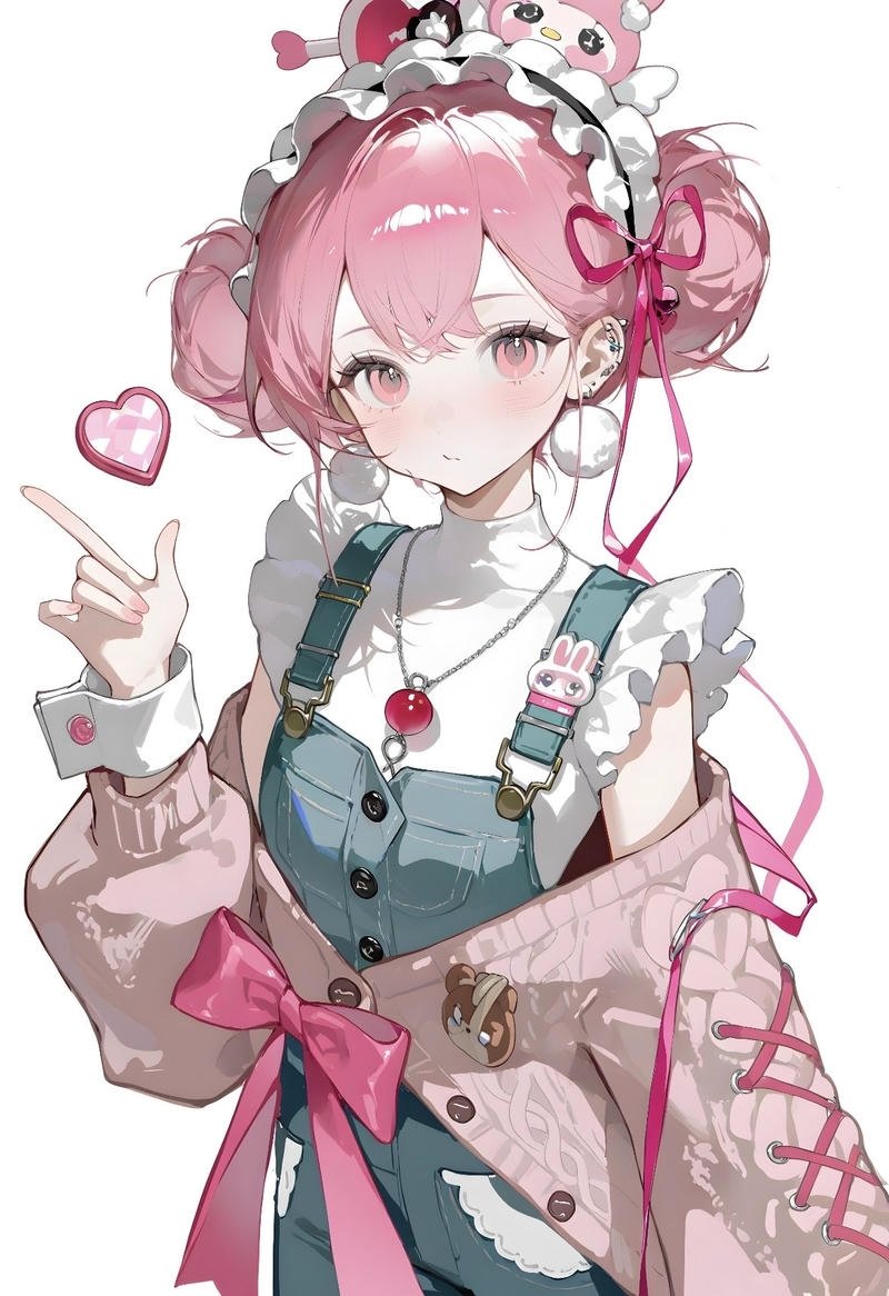 Cô gái anime nữ tóc hồng trông hợp gu hiện đại