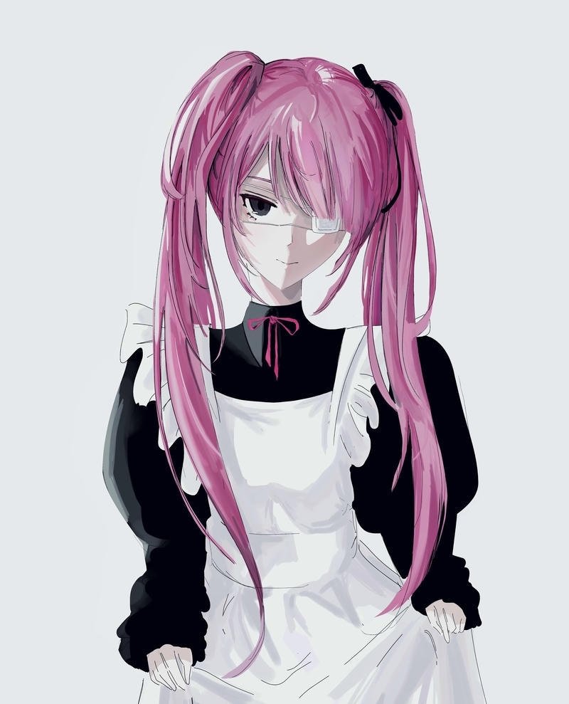 Cô gái hoạt hình Nhật trong bộ váy hầu gái anime