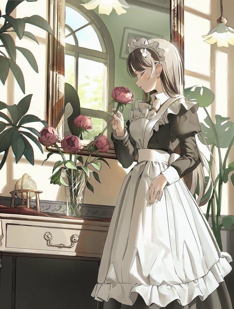 Cô nàng anime diện váy hầu gái phong cách Nhật