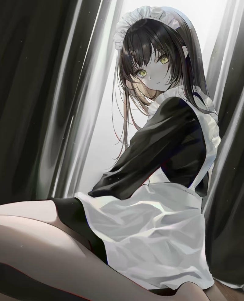 Cô nàng anime mặc váy maid phong cách dễ thương