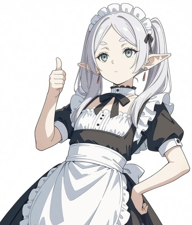 Cô nàng anime tạo dáng dễ thương trong ảnh anime hầu gái