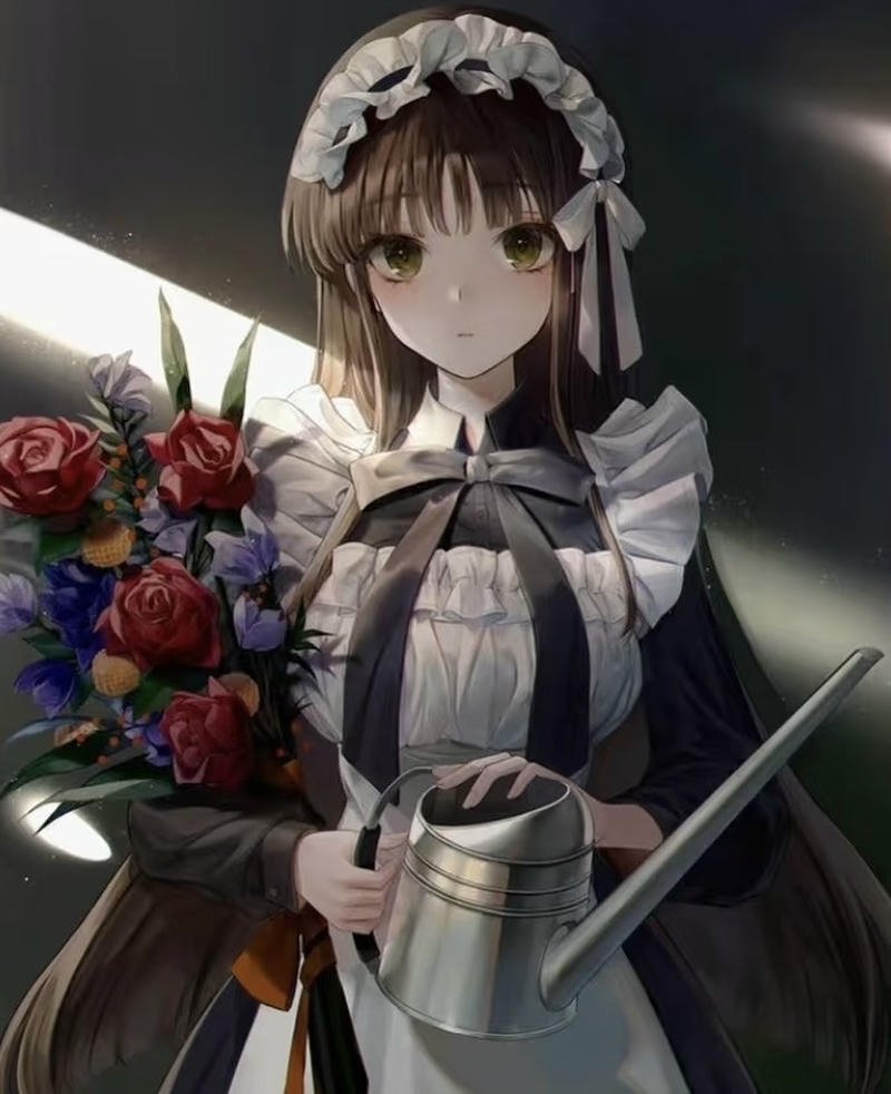 Cô nàng anime trong bộ váy hầu gái phong cách cute