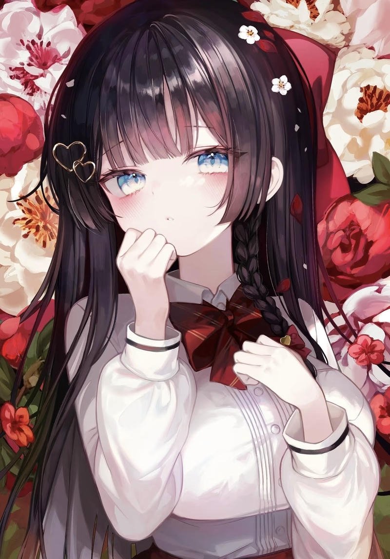 Cô nàng manga tóc dài nổi bật trong ảnh anime con gái